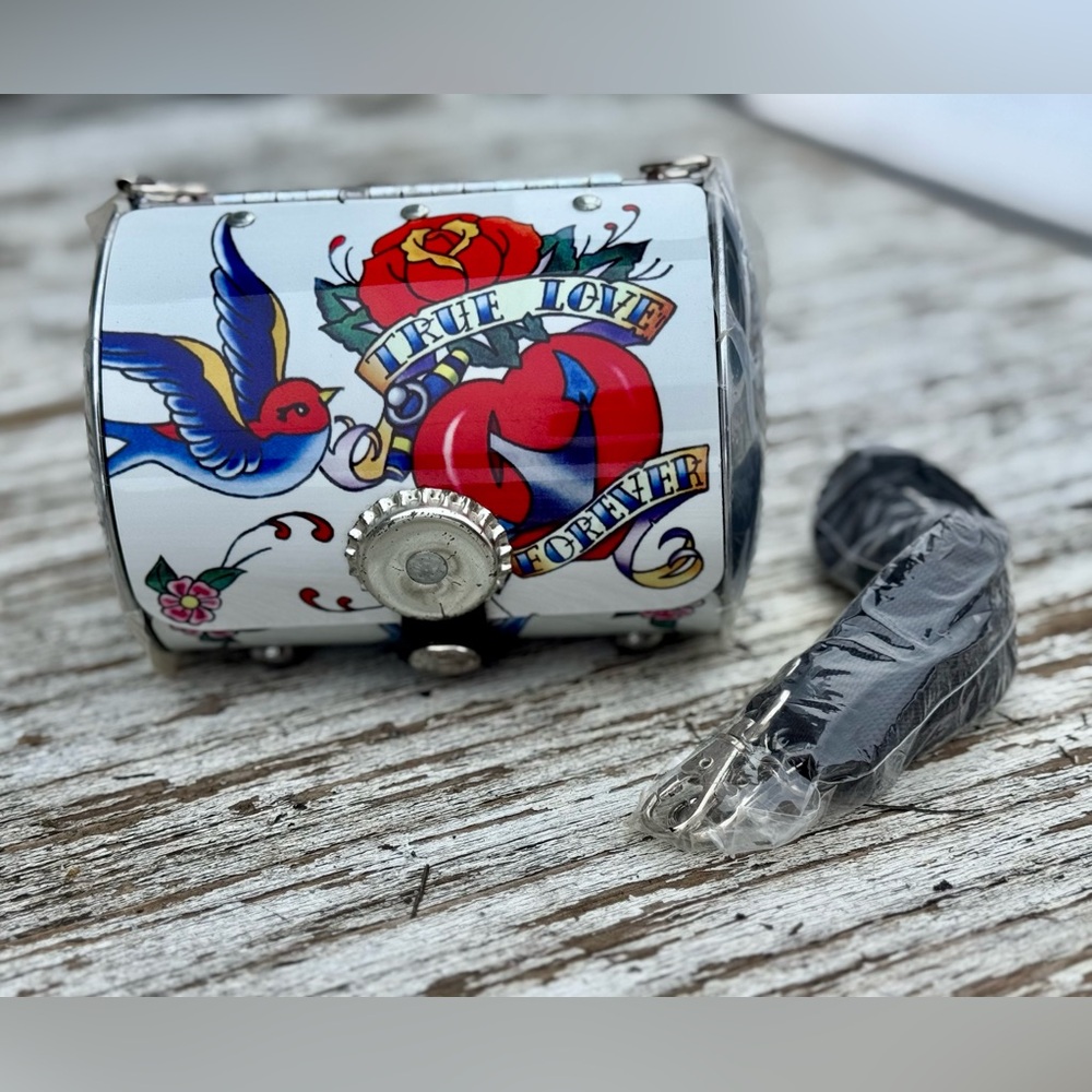 Little Earth Vibrant Love Clutch with Red and Blue Accents